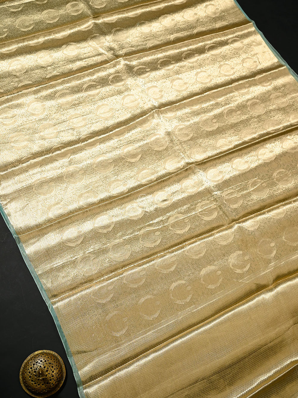 Mint Green Tissue Brocade Handloom Banarasi Saree - Sacred Weaves