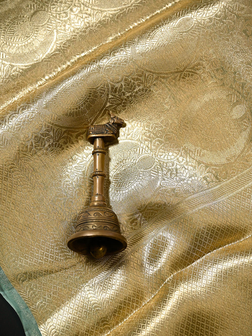 Mint Green Tissue Brocade Handloom Banarasi Saree - Sacred Weaves