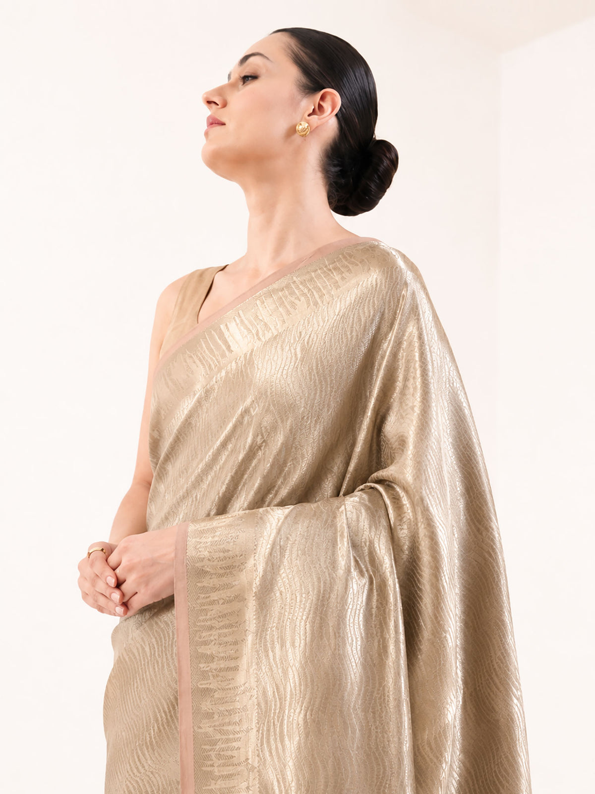 Pastel Pink Tissue Brocade Handloom Banarasi Saree - Sacred Weaves