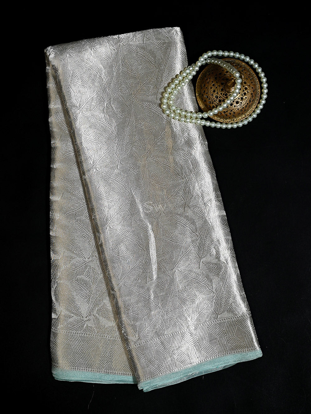 Mint Green Tissue Brocade Handloom Banarasi Saree - Sacred Weaves