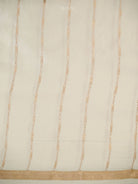 Cream Boota Satin Silk Handloom Banarasi Saree - Sacred Weaves