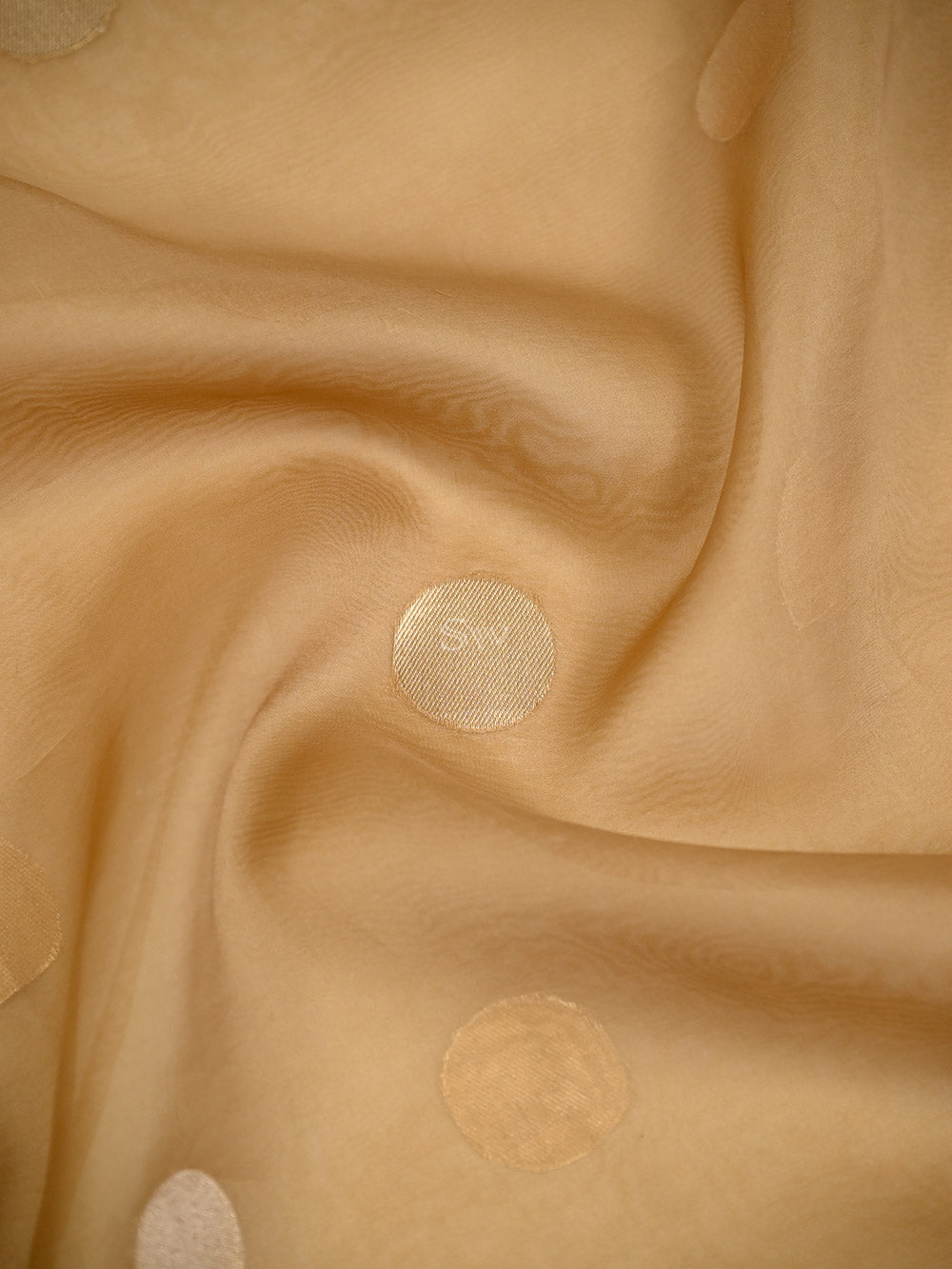 Dark Beige Boota Organza Handloom Banarasi Saree - Sacred Weaves