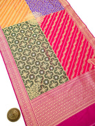 Pink Rangkat Katan Silk Handloom Banarasi Dupatta - Sacred Weaves