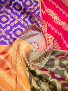Pink Rangkat Katan Silk Handloom Banarasi Dupatta - Sacred Weaves