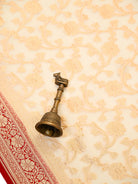 Cream Jaal Khaddi Georgette Handloom Banarasi Saree - Sacred Weaves