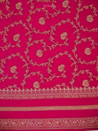 Cream Zari Booti Crepe Silk Handloom Banarasi Saree - Sacred Weaves