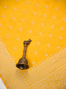 Yellow Floral Booti Katan Silk Handloom Banarasi Suit - Sacred Weaves
