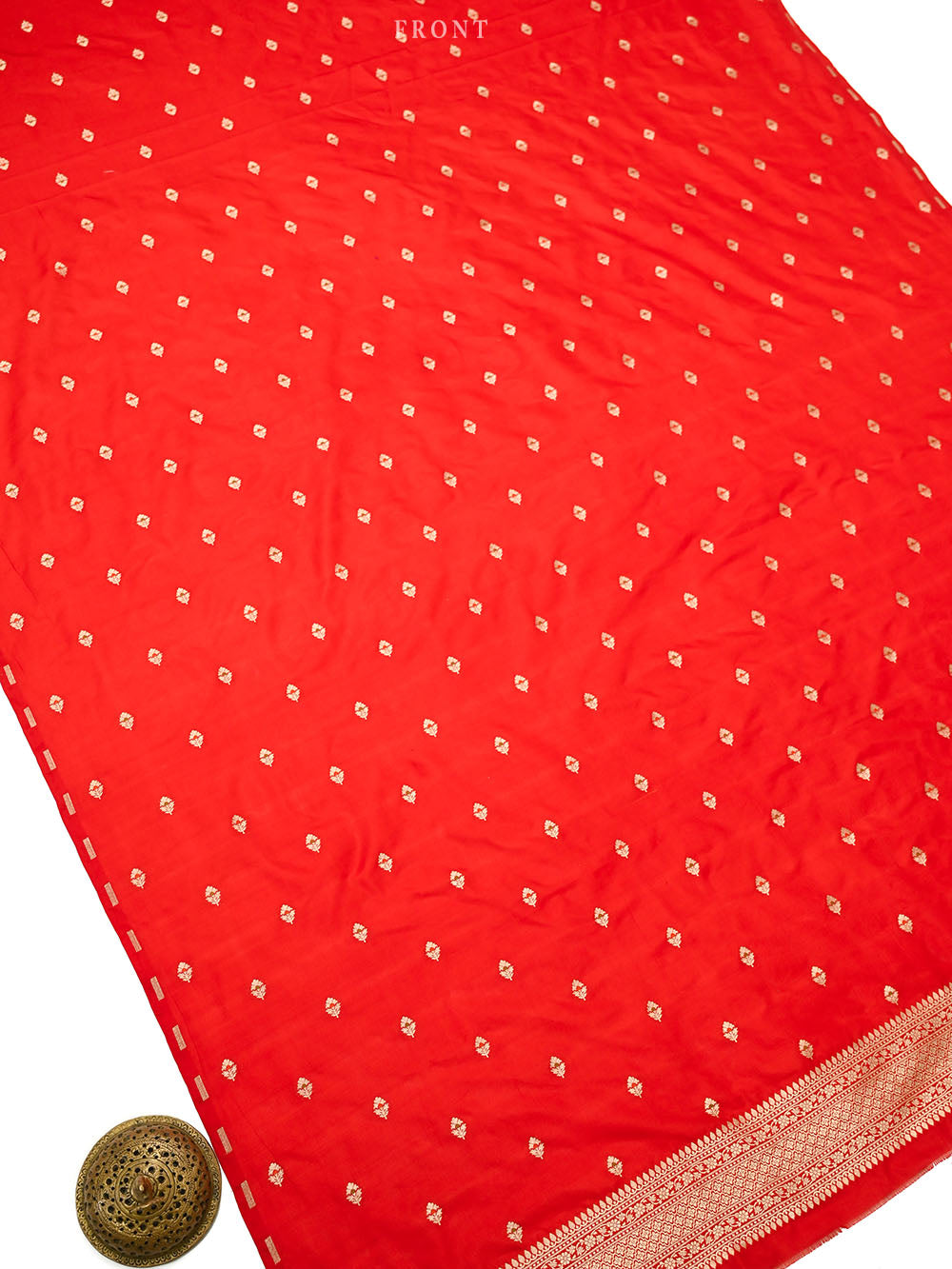 Red Meenakari Booti Katan Silk Handloom Banarasi Suit - Sacred Weaves