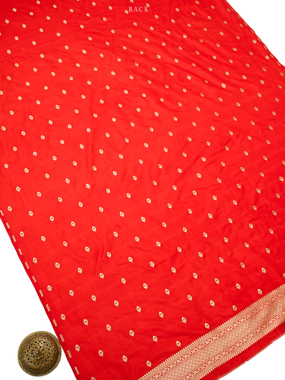 Red Meenakari Booti Katan Silk Handloom Banarasi Suit - Sacred Weaves