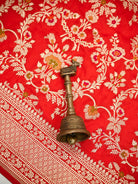 Red Meenakari Booti Katan Silk Handloom Banarasi Suit - Sacred Weaves