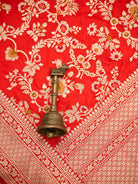 Red Meenakari Booti Katan Silk Handloom Banarasi Suit - Sacred Weaves