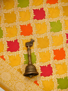 Yellow Meenakari Booti Katan Silk Handloom Banarasi Suit - Sacred Weaves