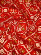 Red Booti Meenakari Katan Silk Handloom Banarasi Suit - Sacred Weaves