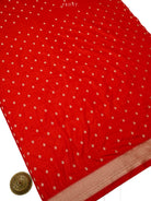 Red Booti Meenakari Katan Silk Handloom Banarasi Suit - Sacred Weaves
