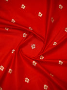 Red Booti Meenakari Katan Silk Handloom Banarasi Suit - Sacred Weaves
