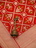 Red Booti Meenakari Katan Silk Handloom Banarasi Suit - Sacred Weaves