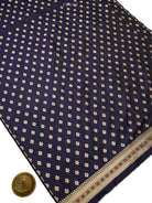 Navy Blue Meenakari Booti Katan Silk Handloom Banarasi Suit - Sacred Weaves