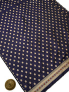 Navy Blue Meenakari Booti Katan Silk Handloom Banarasi Suit - Sacred Weaves