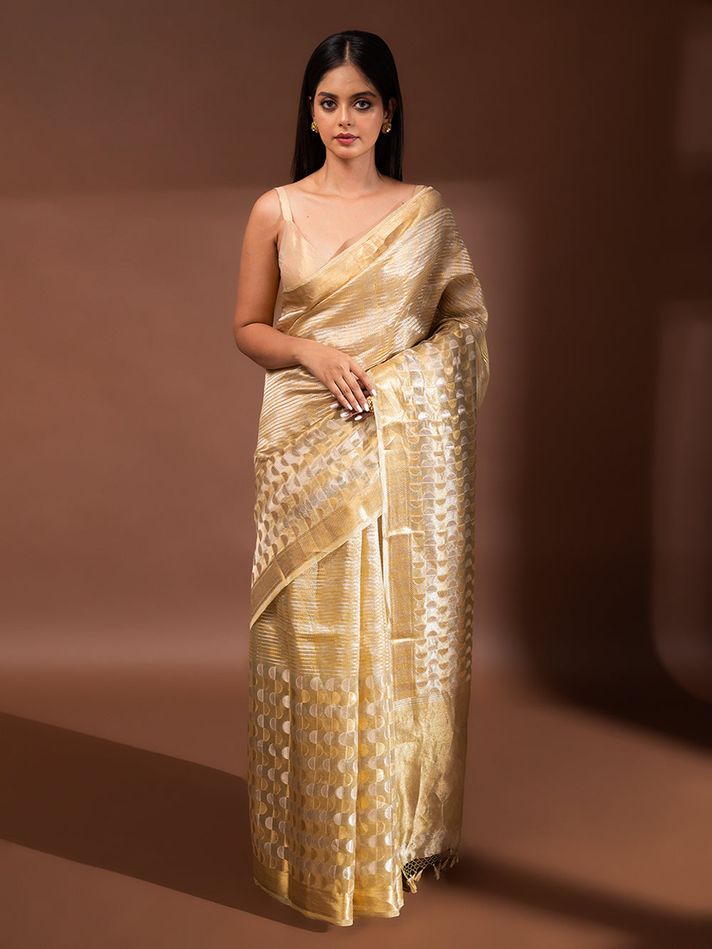 Pastel Yellow Tissue Handloom Banarasi Saree - Sacred Weaves