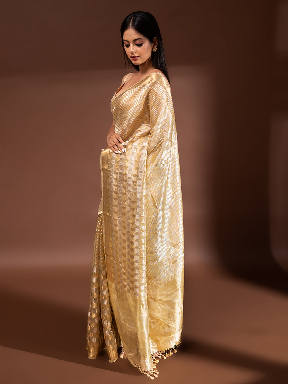 Pastel Yellow Tissue Handloom Banarasi Saree - Sacred Weaves