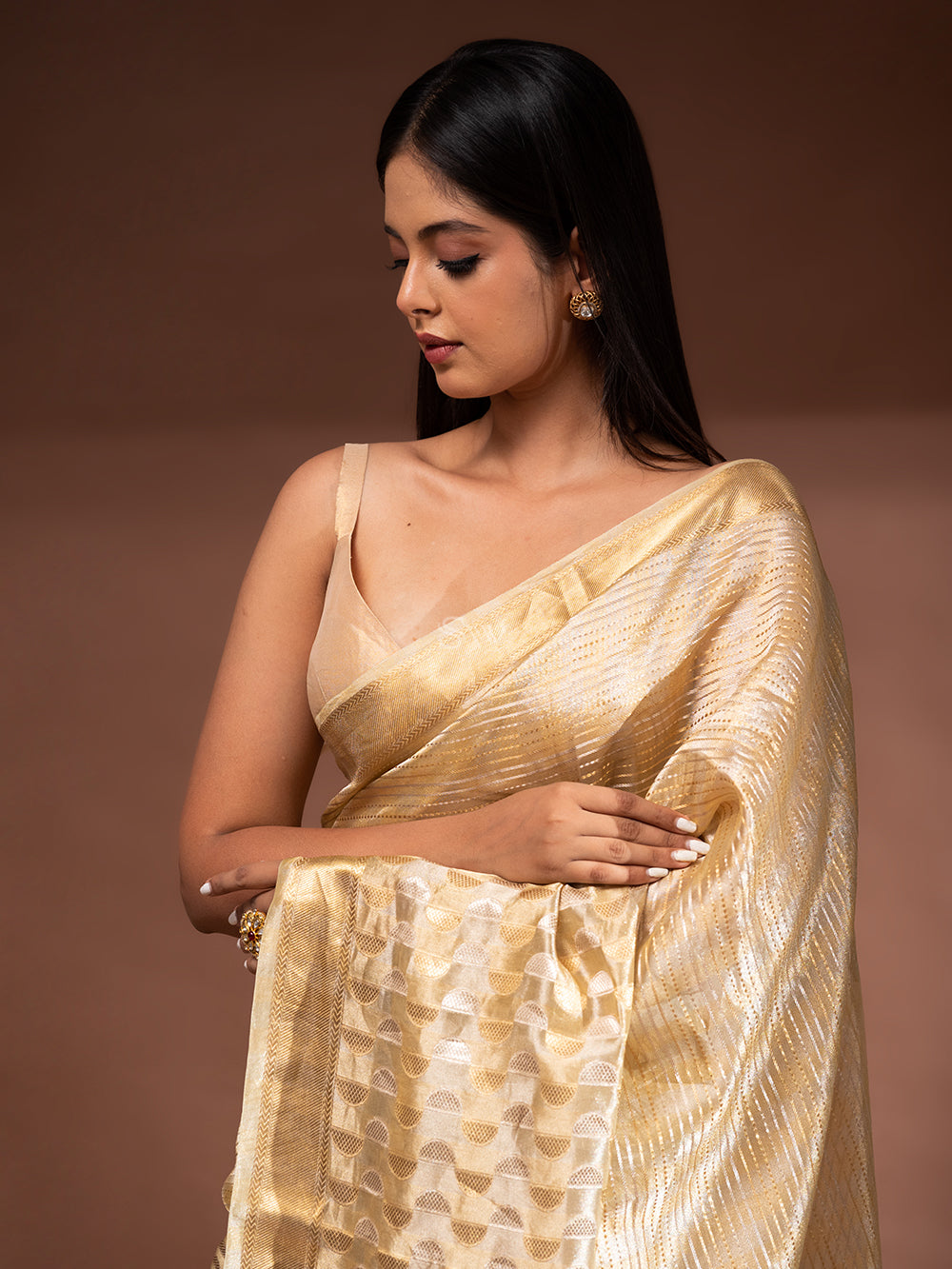 Pastel Yellow Tissue Handloom Banarasi Saree - Sacred Weaves