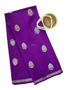 Purple Boota Pure Silk Handloom Banarasi Saree - Sacred Weaves
