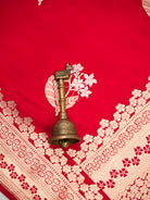 Red Floral Boota Pure Silk Handloom Banarasi Saree - Sacred Weaves