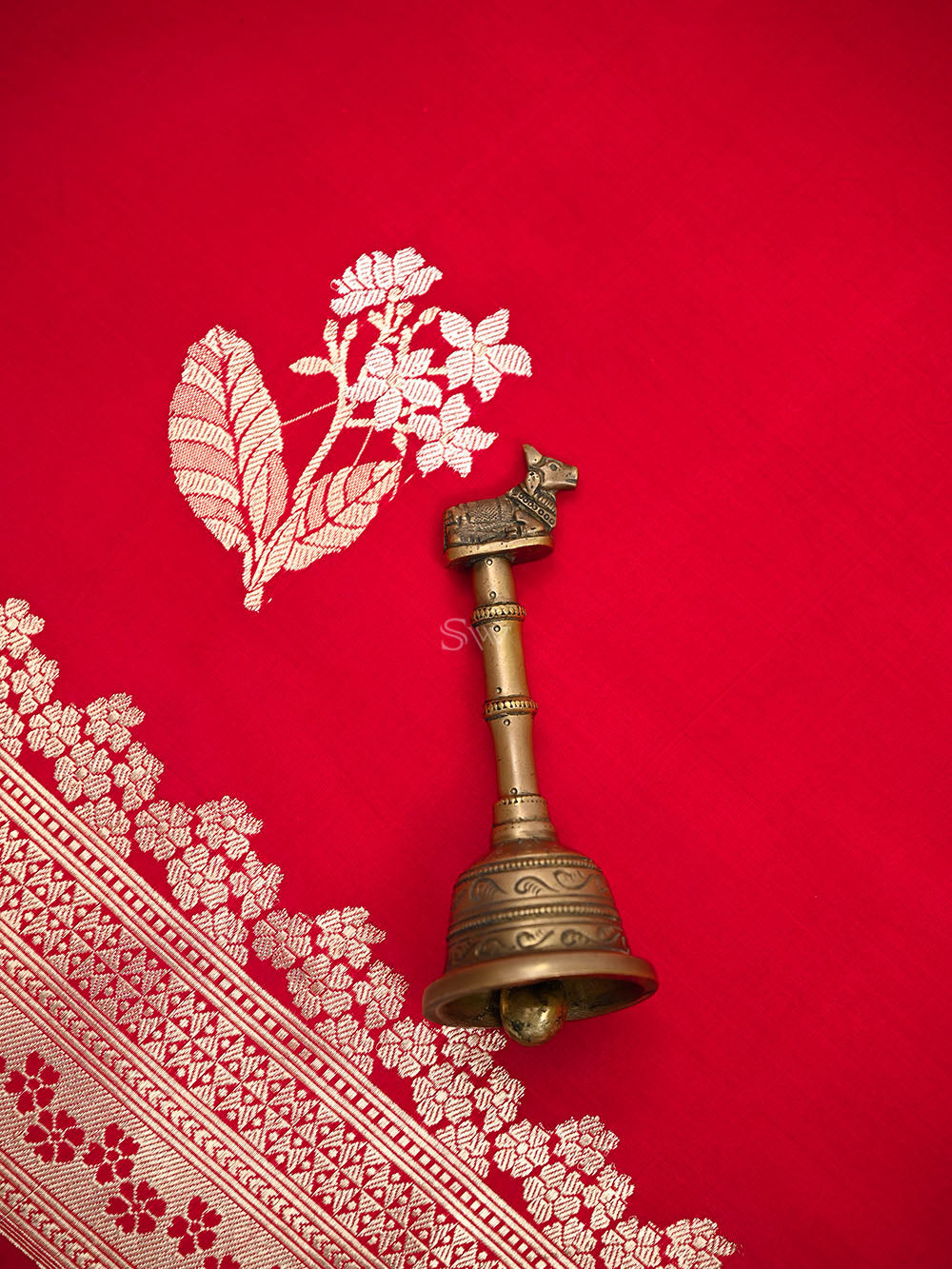 Red Floral Boota Pure Silk Handloom Banarasi Saree - Sacred Weaves