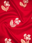 Red Floral Boota Pure Silk Handloom Banarasi Saree - Sacred Weaves