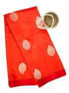 Dark Orange Boota Pure Silk Handloom Banarasi Saree - Sacred Weaves