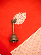 Dark Orange Boota Pure Silk Handloom Banarasi Saree - Sacred Weaves
