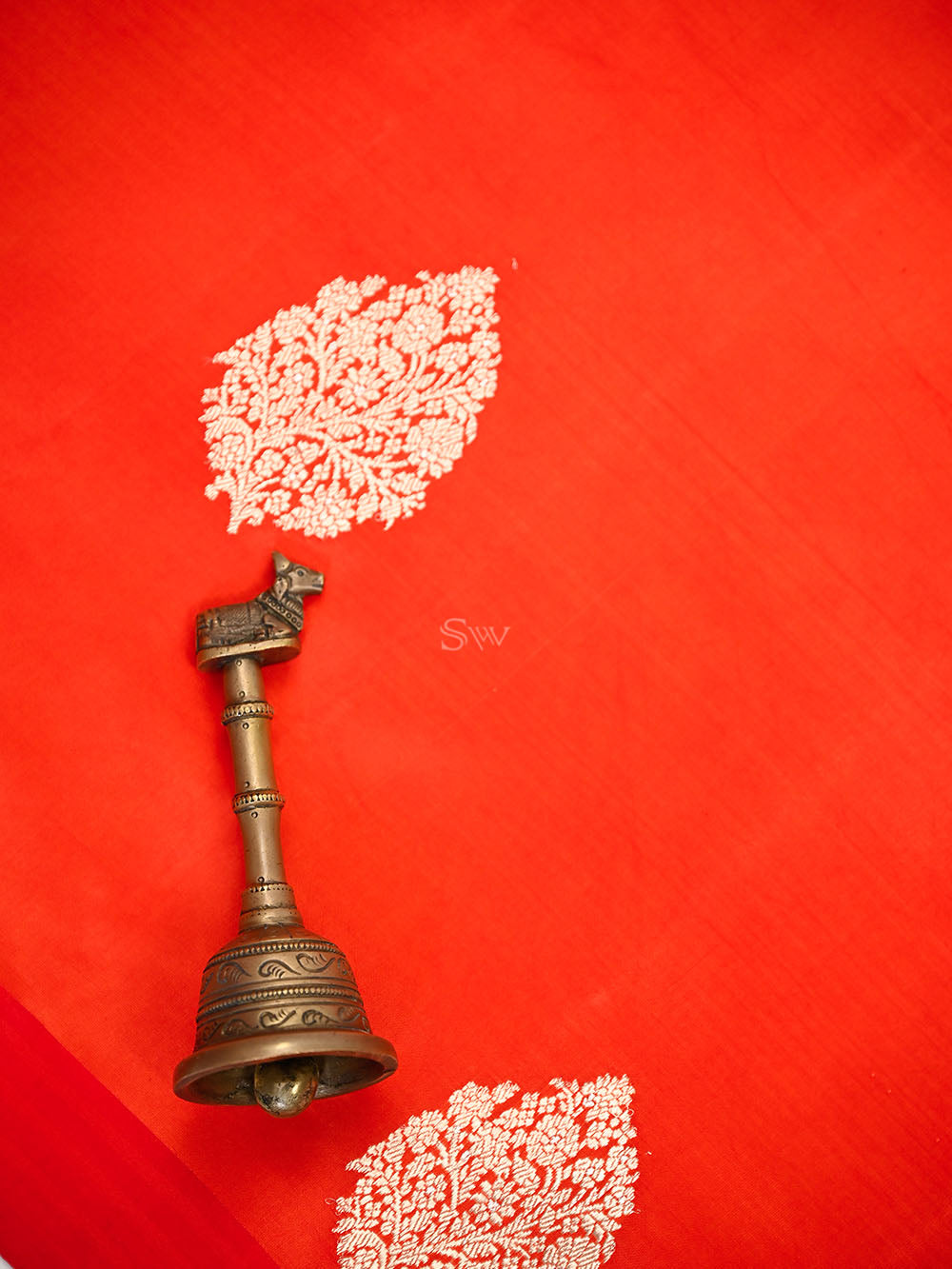 Dark Orange Boota Pure Silk Handloom Banarasi Saree - Sacred Weaves