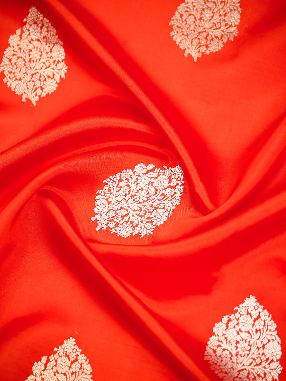 Dark Orange Boota Pure Silk Handloom Banarasi Saree - Sacred Weaves