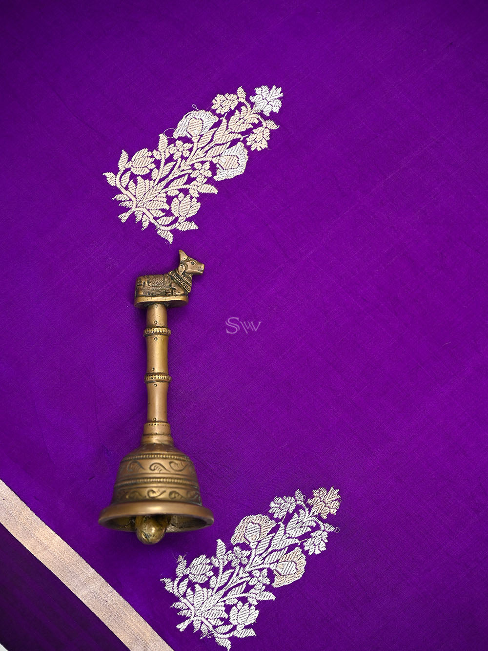 Purple Floral Boota Pure Silk Handloom Banarasi Saree - Sacred Weaves
