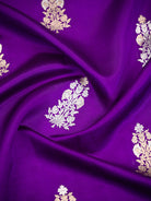 Purple Floral Boota Pure Silk Handloom Banarasi Saree - Sacred Weaves