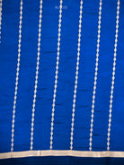 Midnight Blue Floral Boota Pure Silk Handloom Banarasi Saree - Sacred Weaves