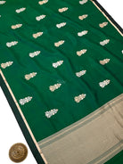 Bottle Green Boota Pure Silk Handloom Banarasi Saree - Sacred Weaves