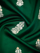 Bottle Green Boota Pure Silk Handloom Banarasi Saree - Sacred Weaves