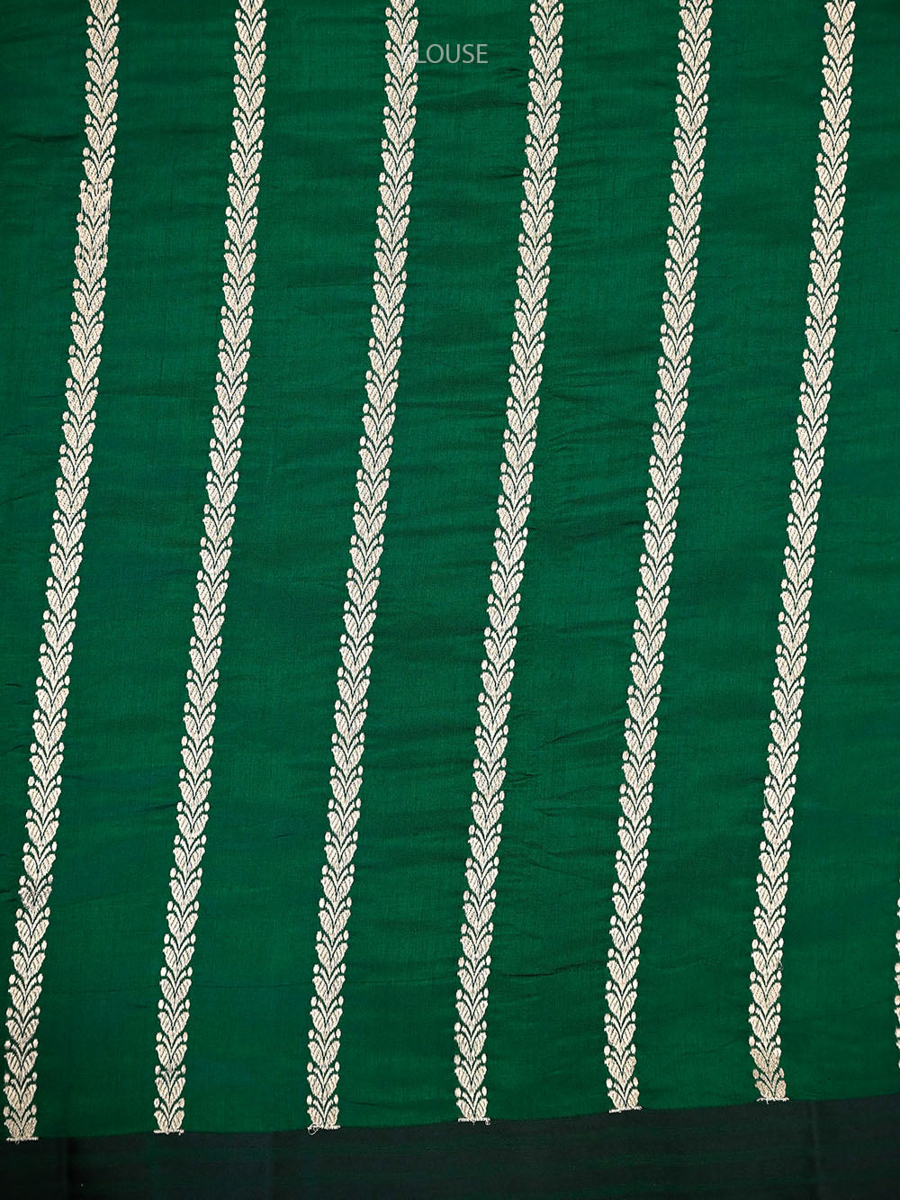 Bottle Green Floral Boota Pure Silk Handloom Banarasi Saree - Sacred Weaves