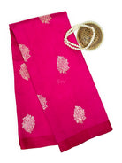 Dark Pink Floral Boota Pure Silk Handloom Banarasi Saree - Sacred Weaves