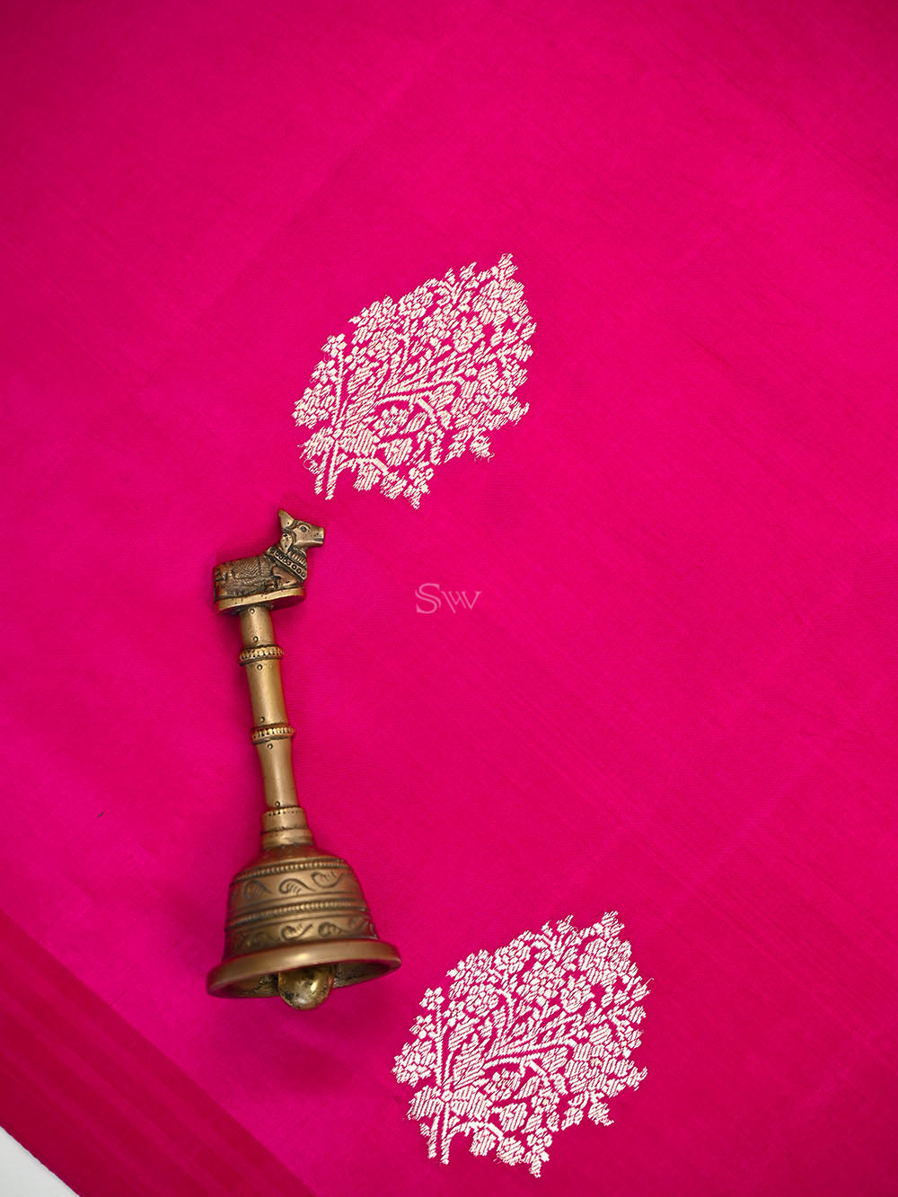 Dark Pink Floral Boota Pure Silk Handloom Banarasi Saree - Sacred Weaves