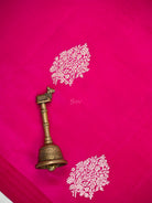 Dark Pink Floral Boota Pure Silk Handloom Banarasi Saree - Sacred Weaves