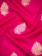 Dark Pink Floral Boota Pure Silk Handloom Banarasi Saree - Sacred Weaves