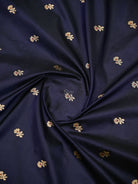 Navy Blue Meenakari Booti Katan Silk Handloom Banarasi Suit - Sacred Weaves