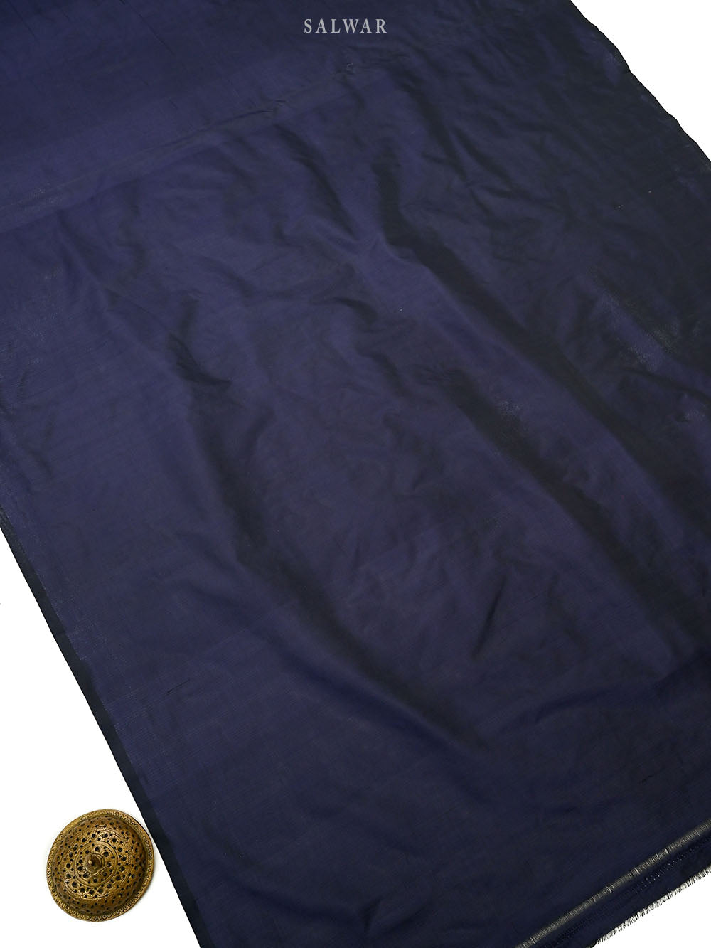 Navy Blue Meenakari Booti Katan Silk Handloom Banarasi Suit - Sacred Weaves