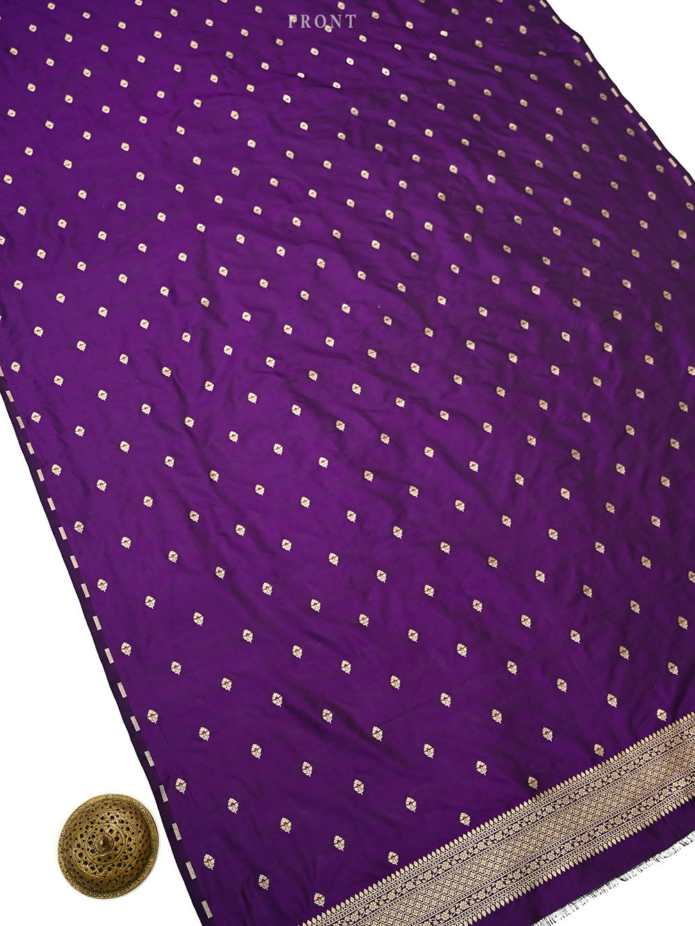 Purple Meenakari Booti Katan Silk Handloom Banarasi Suit - Sacred Weaves