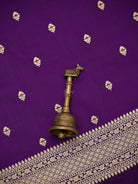 Purple Meenakari Booti Katan Silk Handloom Banarasi Suit - Sacred Weaves