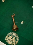 Bottle Green Booti Pure Silk Handloom Banarasi Saree - Sacred Weaves