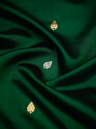 Bottle Green Booti Pure Silk Handloom Banarasi Saree - Sacred Weaves
