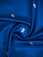 Blue Booti Katan Silk Handloom Banarasi Saree - Sacred Weaves